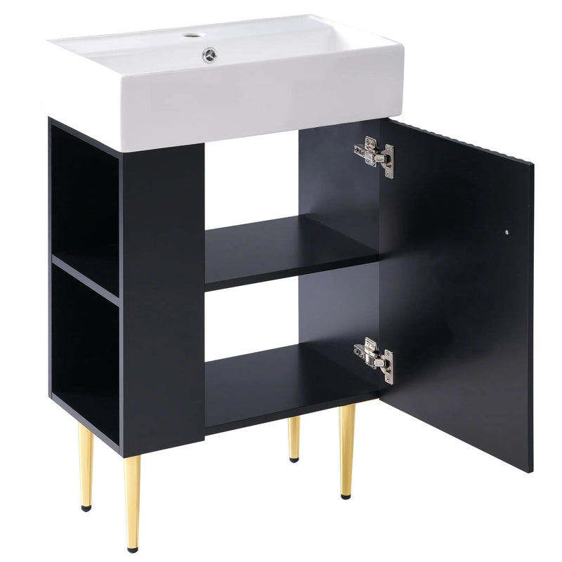 Bathroom Vanity, Combo Cabinet, Bathroom Storage Cabinet, Single Ceramic Sink by HouseOfZazla