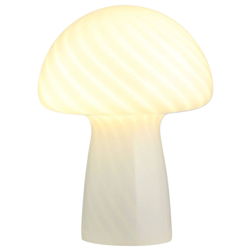 Kanaby Mushroom Shaped Glass Bedside Table Lamp White by Unique Piece Furniture