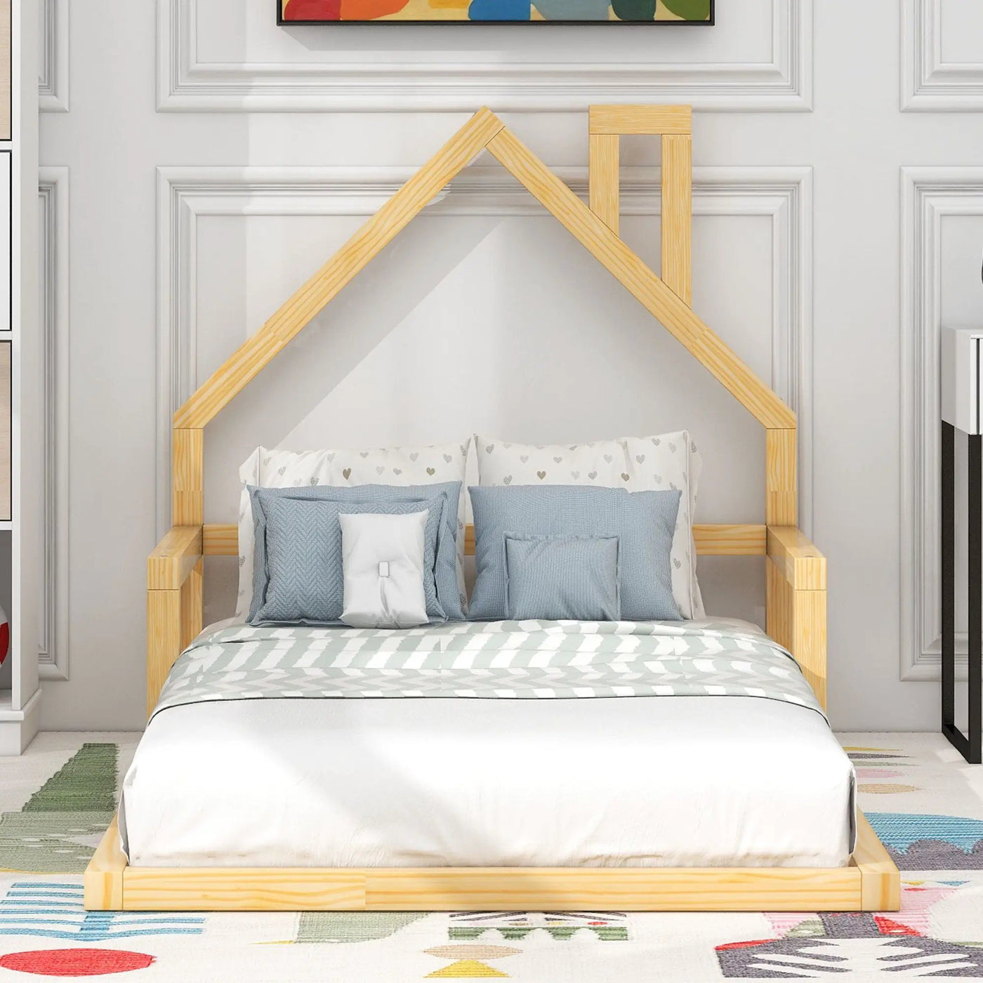 Floor Bed With House Shaped Headboard by HouseOfZazla