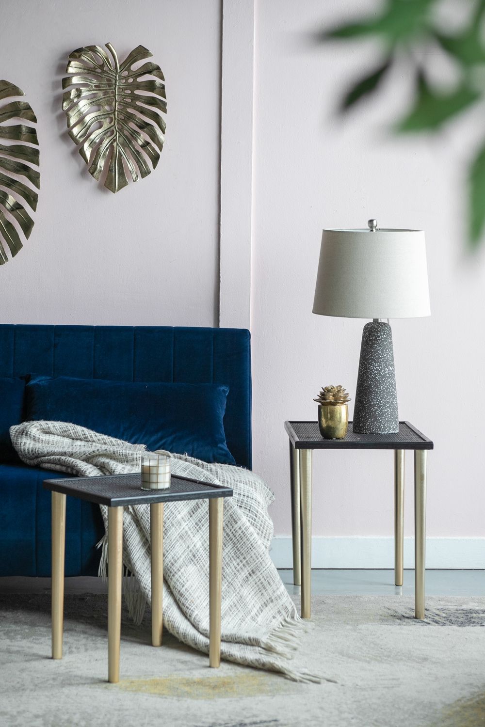 Side Tables (Set of 3) - Black / Gold by HouseOfZazla