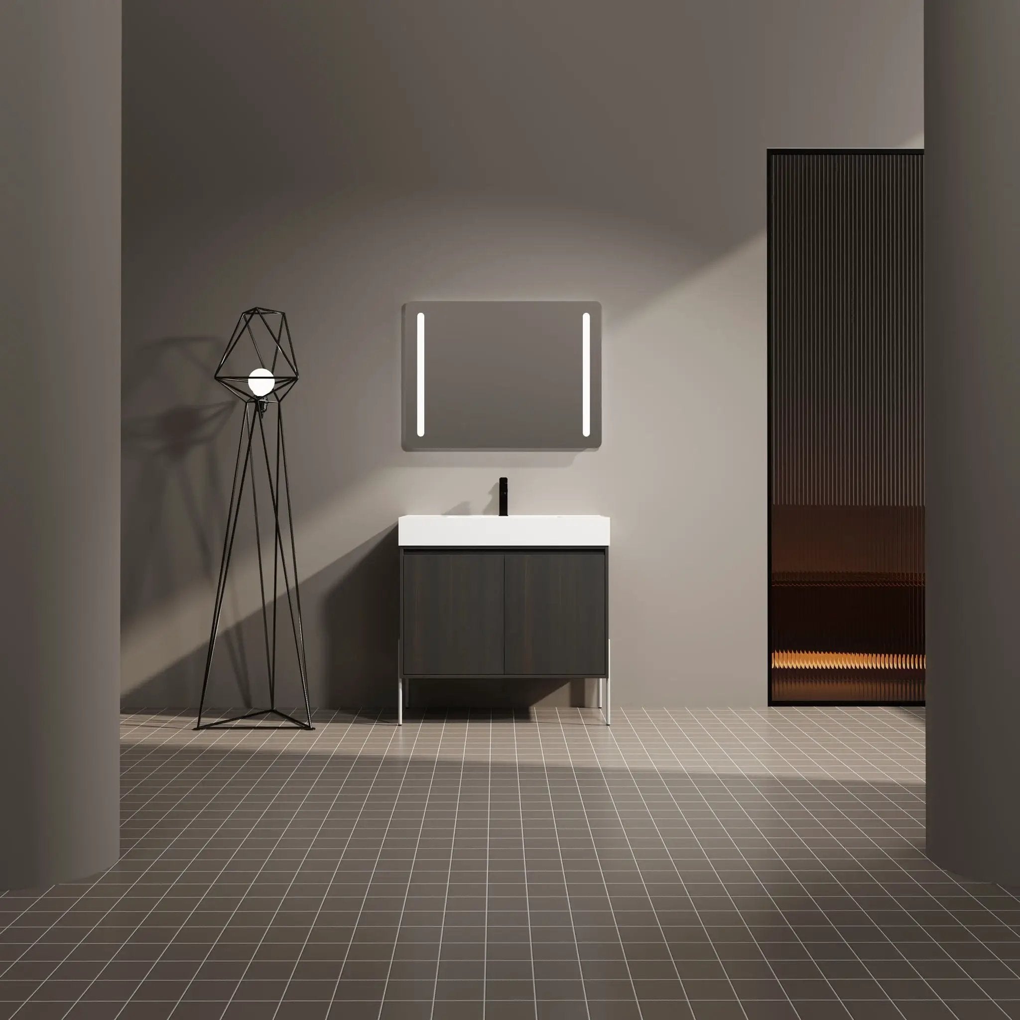 Freestanding Bathroom Vanity With Resin Sink And Storage Cabinet by HouseOfZazla