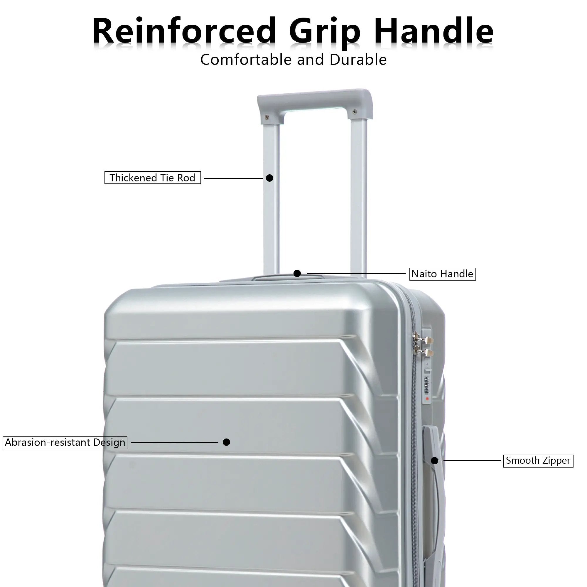 3-Piece ABS Spinner Wheel Luggage Set with Combination Lock by HouseOfZazla