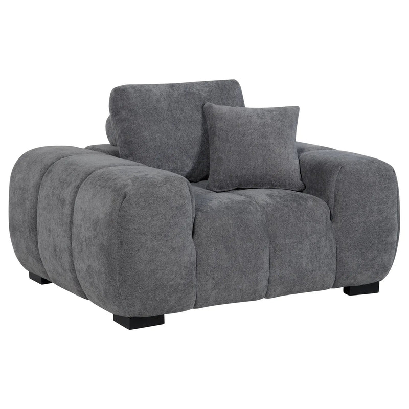 Octavia Upholstered Track Arm Accent Chair Charcoal Grey by Unique Piece Furniture