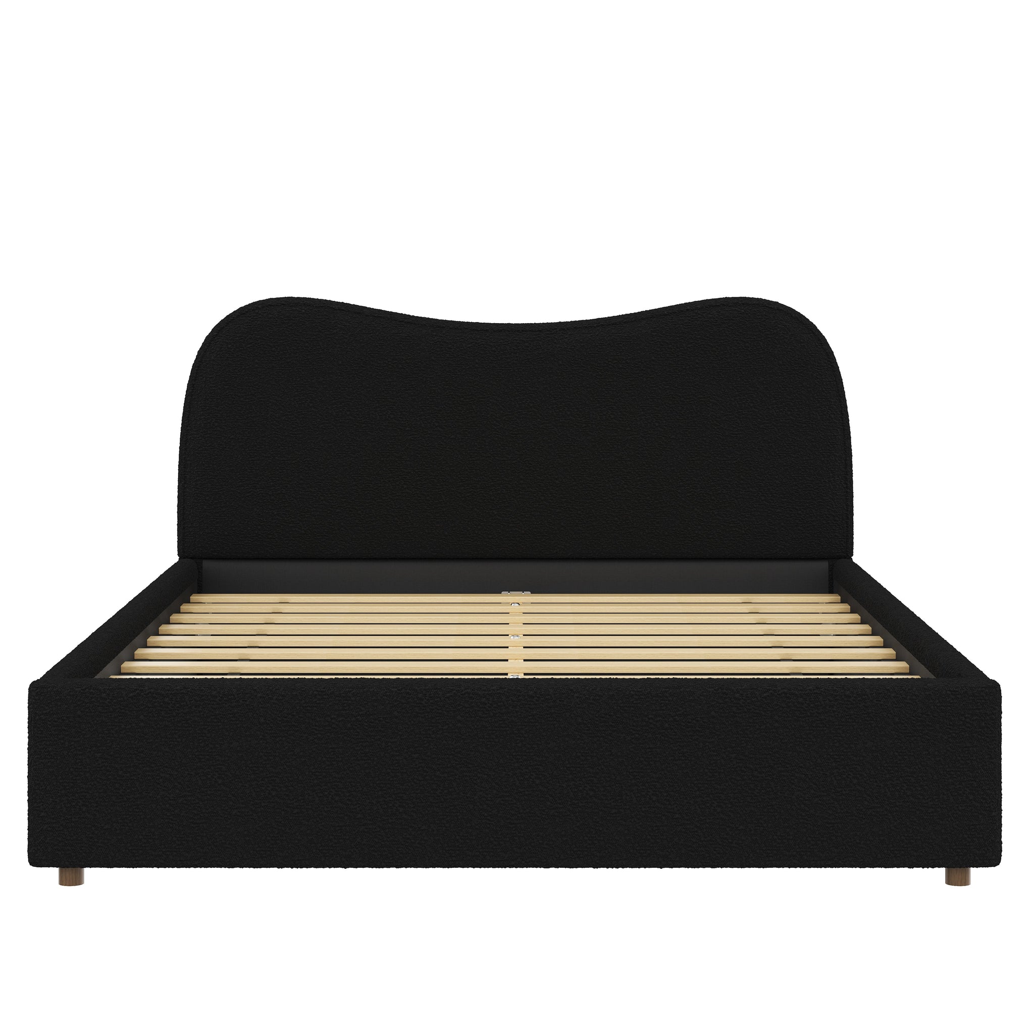 Queen Size Upholstered Platform Bed with Wooden Slats by HouseOfZazla