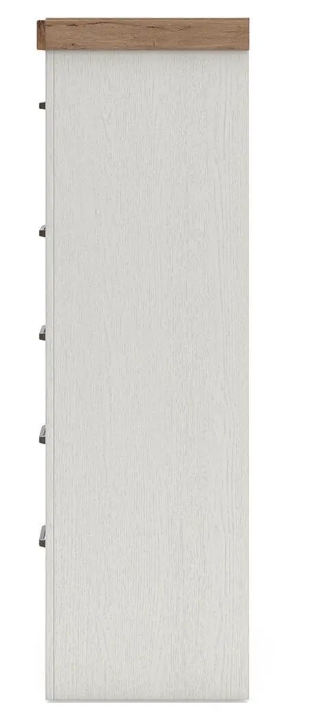 Savonport - Five Drawer Chest - White / Brown by Unique Piece Furniture