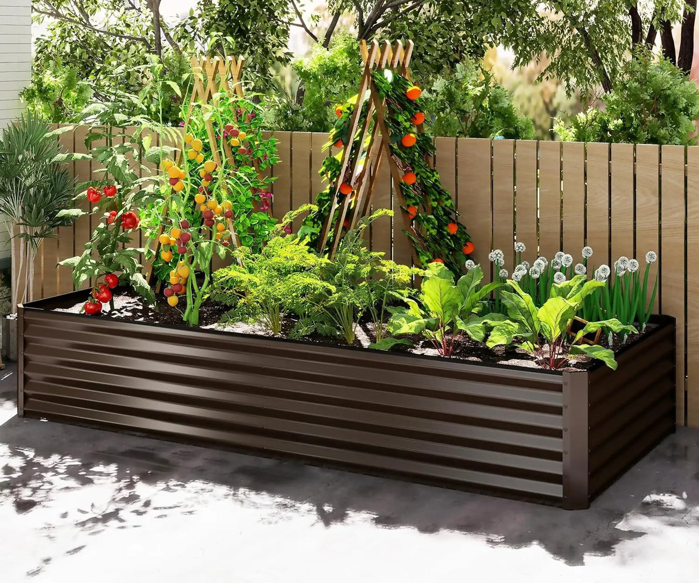 8x4x1.5 ft Galvanized Raised Garden Bed by HouseOfZazla