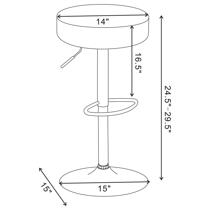 Ramses - Adjustable Backless Bar Stool With Adjustable Height Base - White by HouseOfZazla