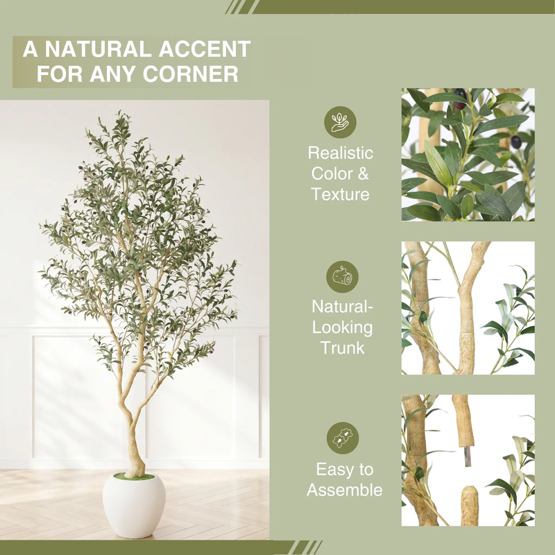 8.2FT Artificial Olive Tree With Big Decorative by HouseOfZazla
