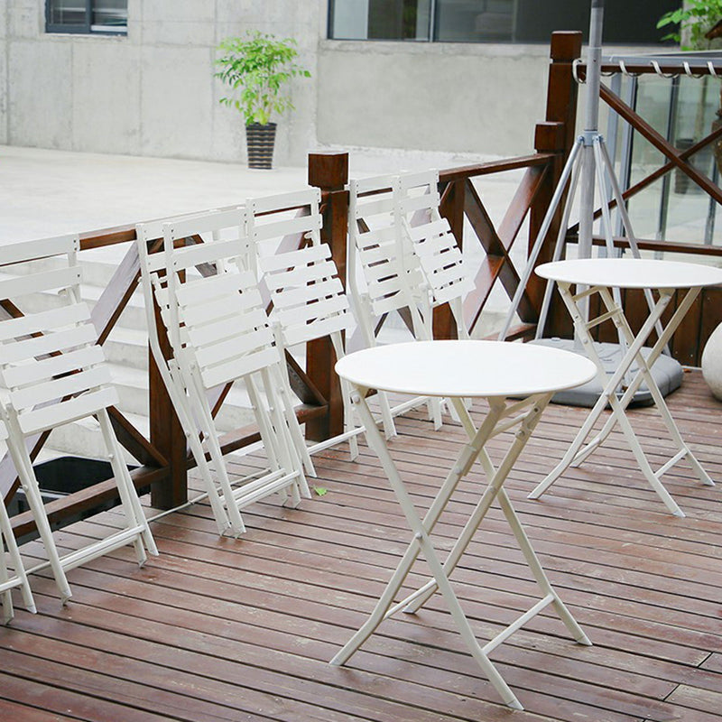 3 Piece Patio Bistro Set Of Foldable Round Table And Chairs by HouseOfZazla