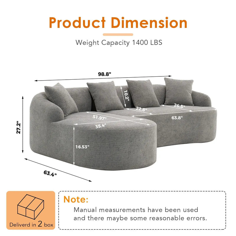 Combined Sofa With 4 Pillows by HouseOfZazla
