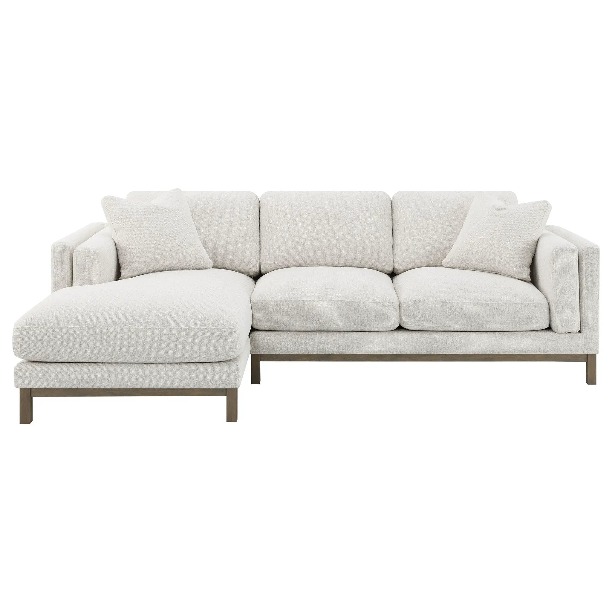 Geneva Boucle Upholstered Sectional Chaise Sofa Sand by Unique Piece Furniture
