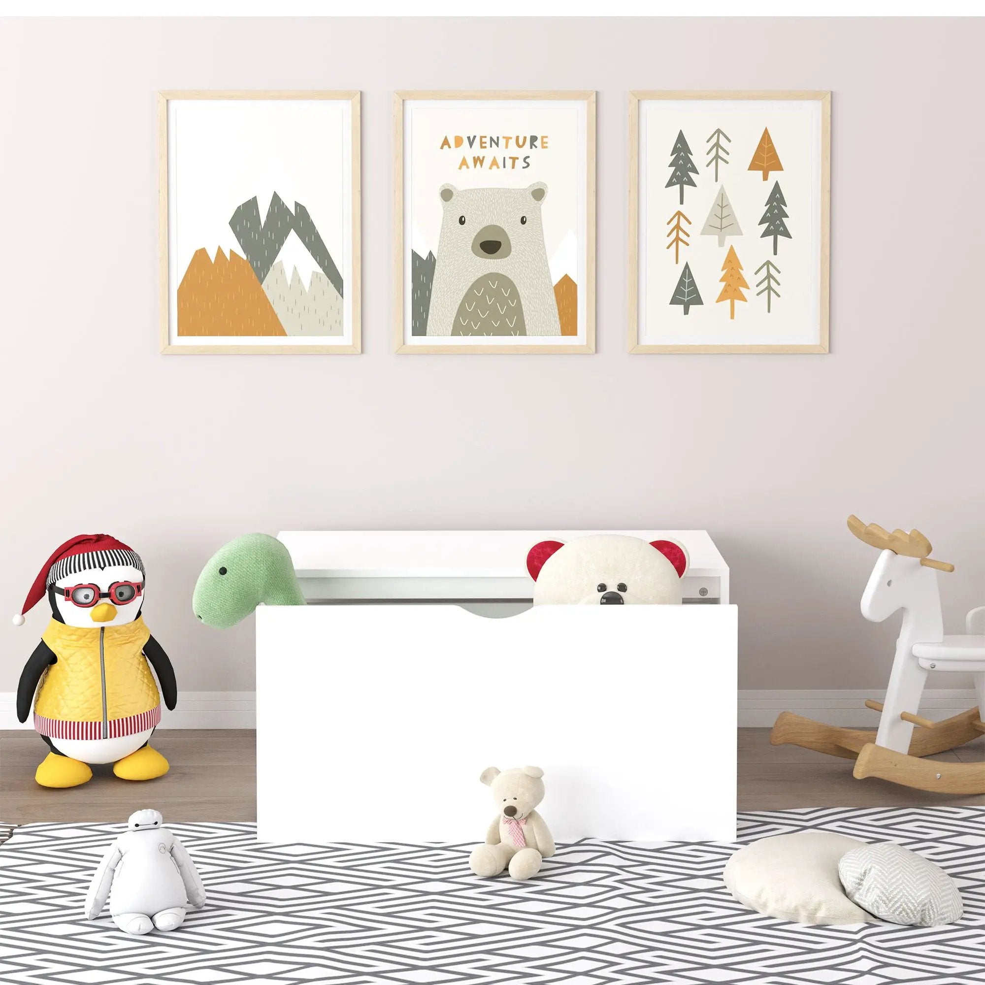 Toy Storage Organizer With Rolling Drawer, Chest With Wheels, Large Pull Out Bin For Nursery - White by Unique Piece Furniture