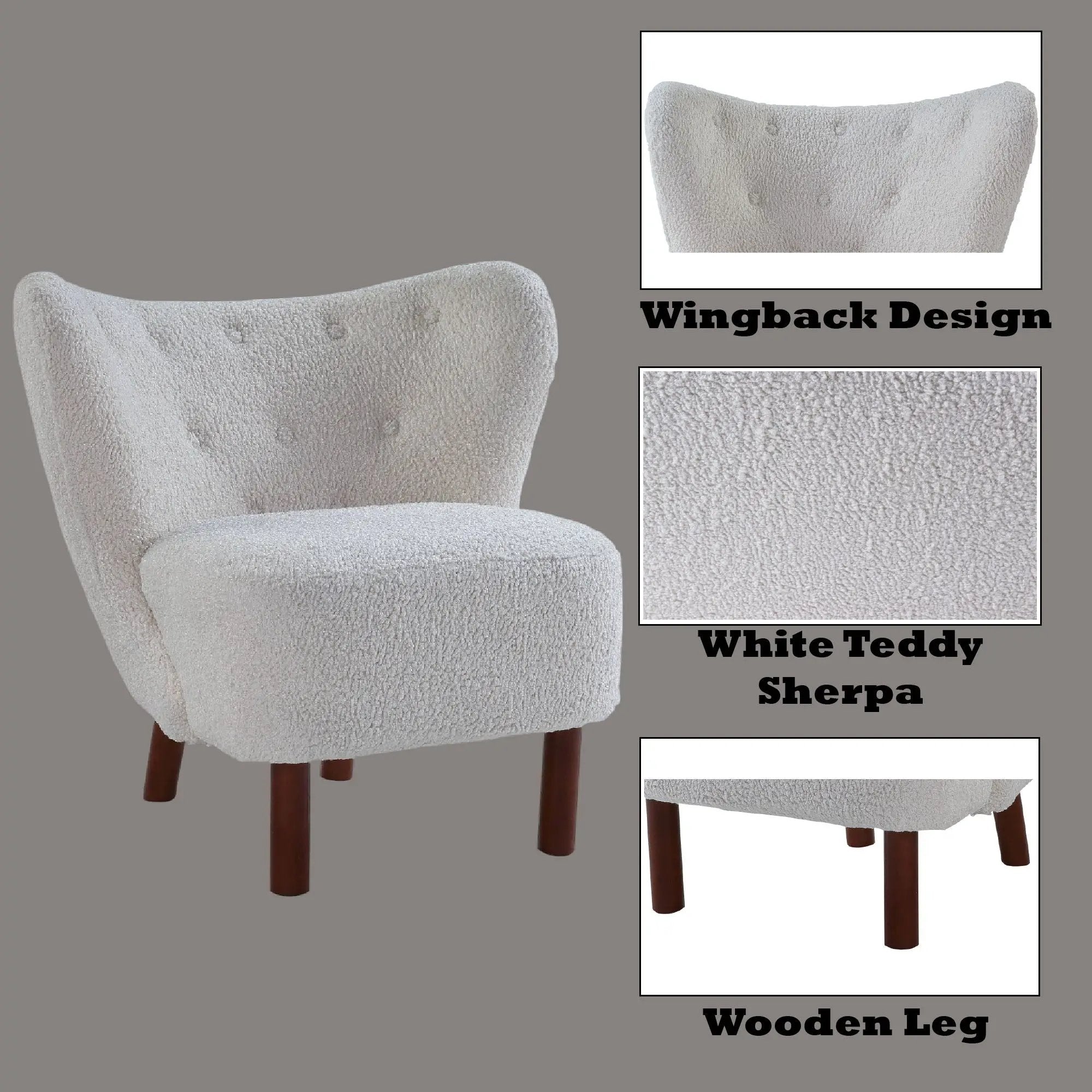 Zusud - Teddy Sherpa Accent Chair - White by Unique Piece Furniture
