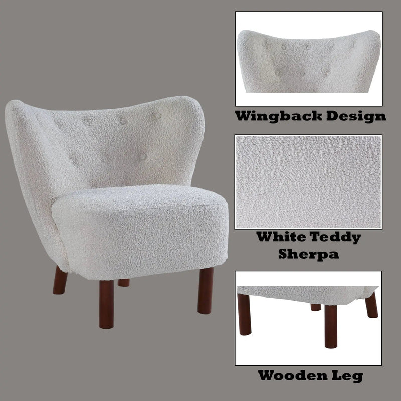 Zusud - Teddy Sherpa Accent Chair - White by Unique Piece Furniture