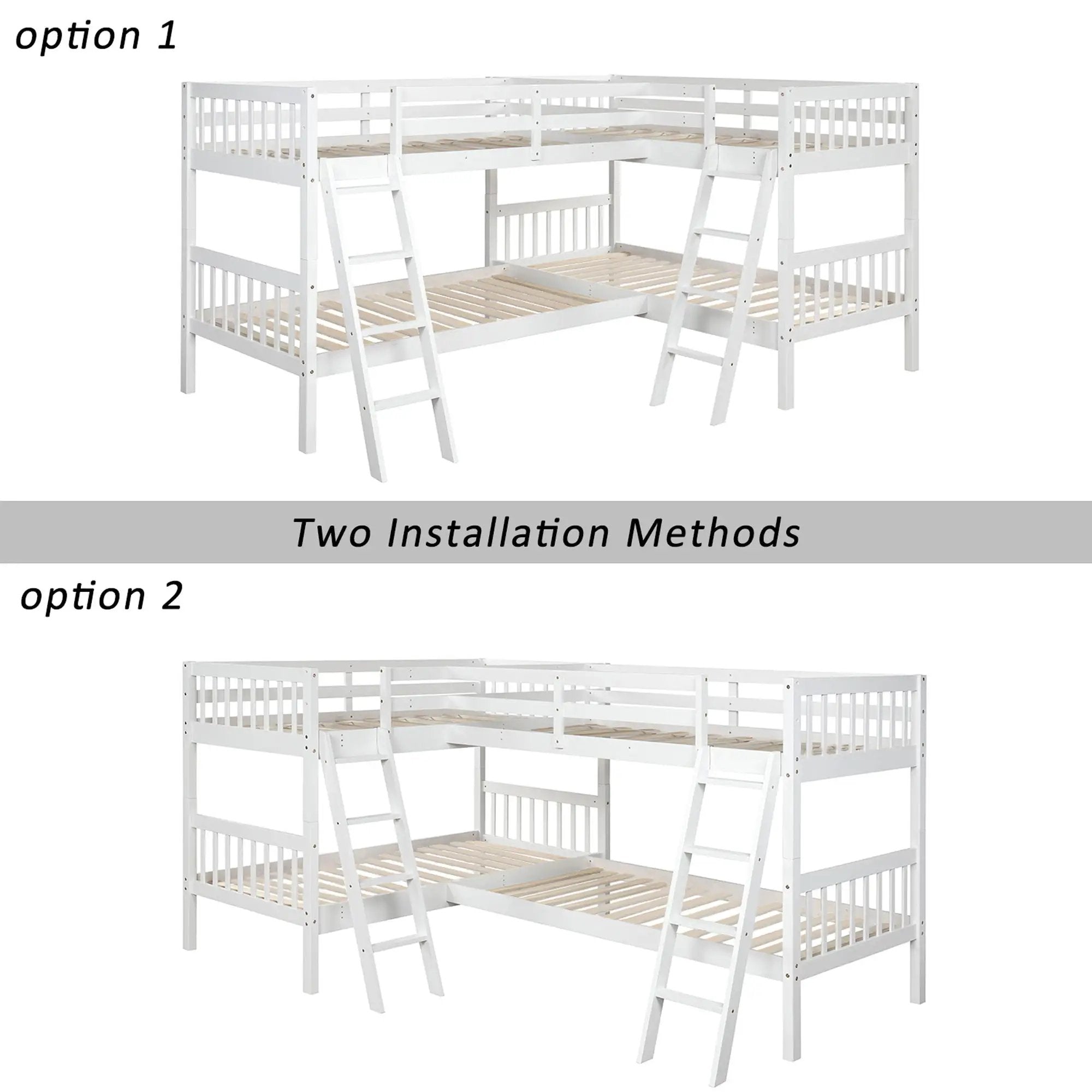 L Shaped Bunk Bed With Ladder by Unique Piece Furniture