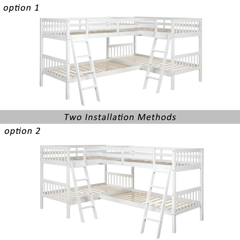 L Shaped Bunk Bed With Ladder by HouseOfZazla