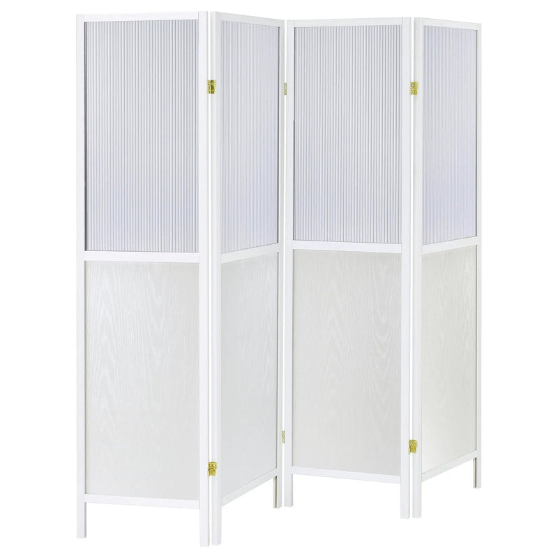 Mattison 4-Panel Room Divider Folding Shoji Screen White by Unique Piece Furniture