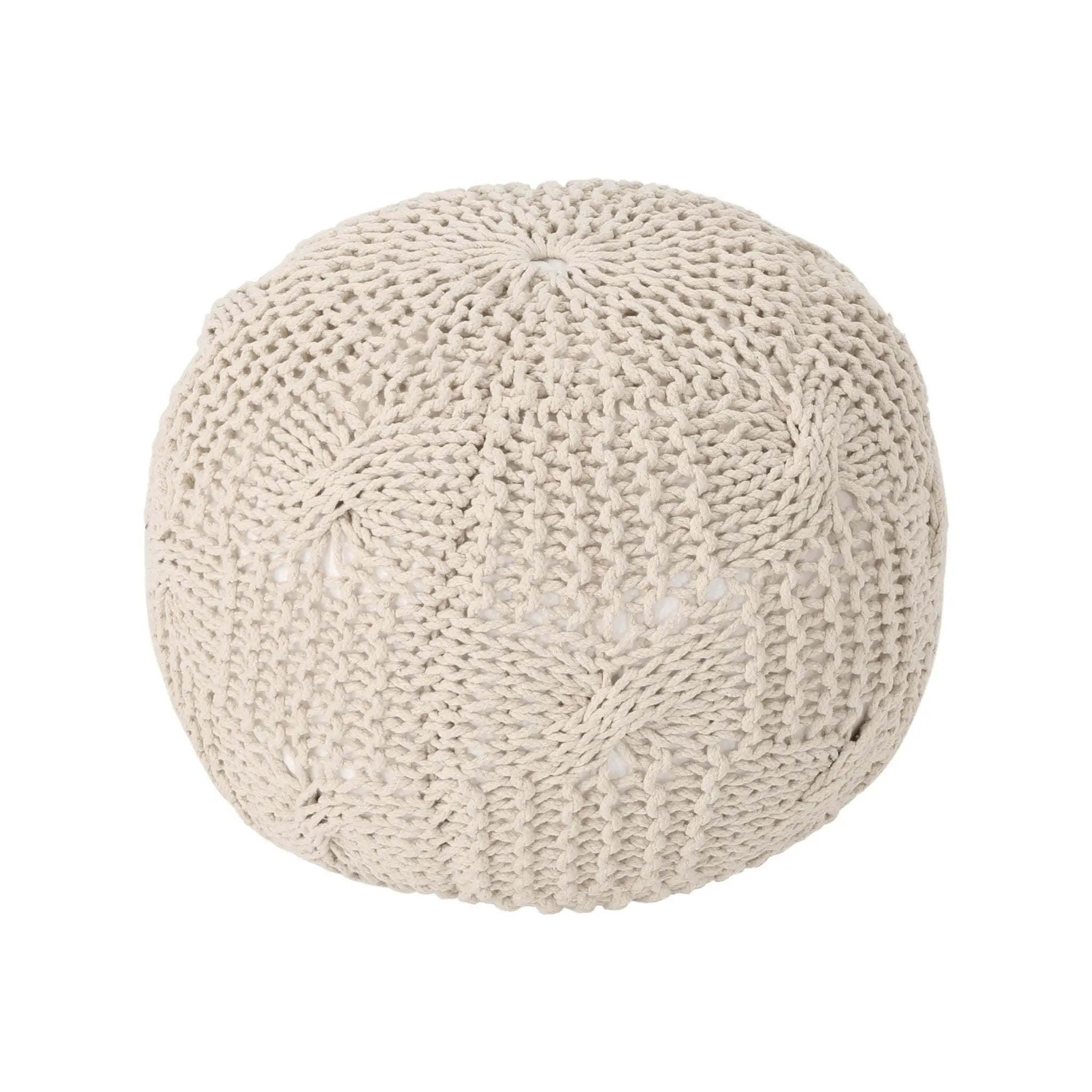 Bordeaux - Knitted Round Pouf by Unique Piece Furniture