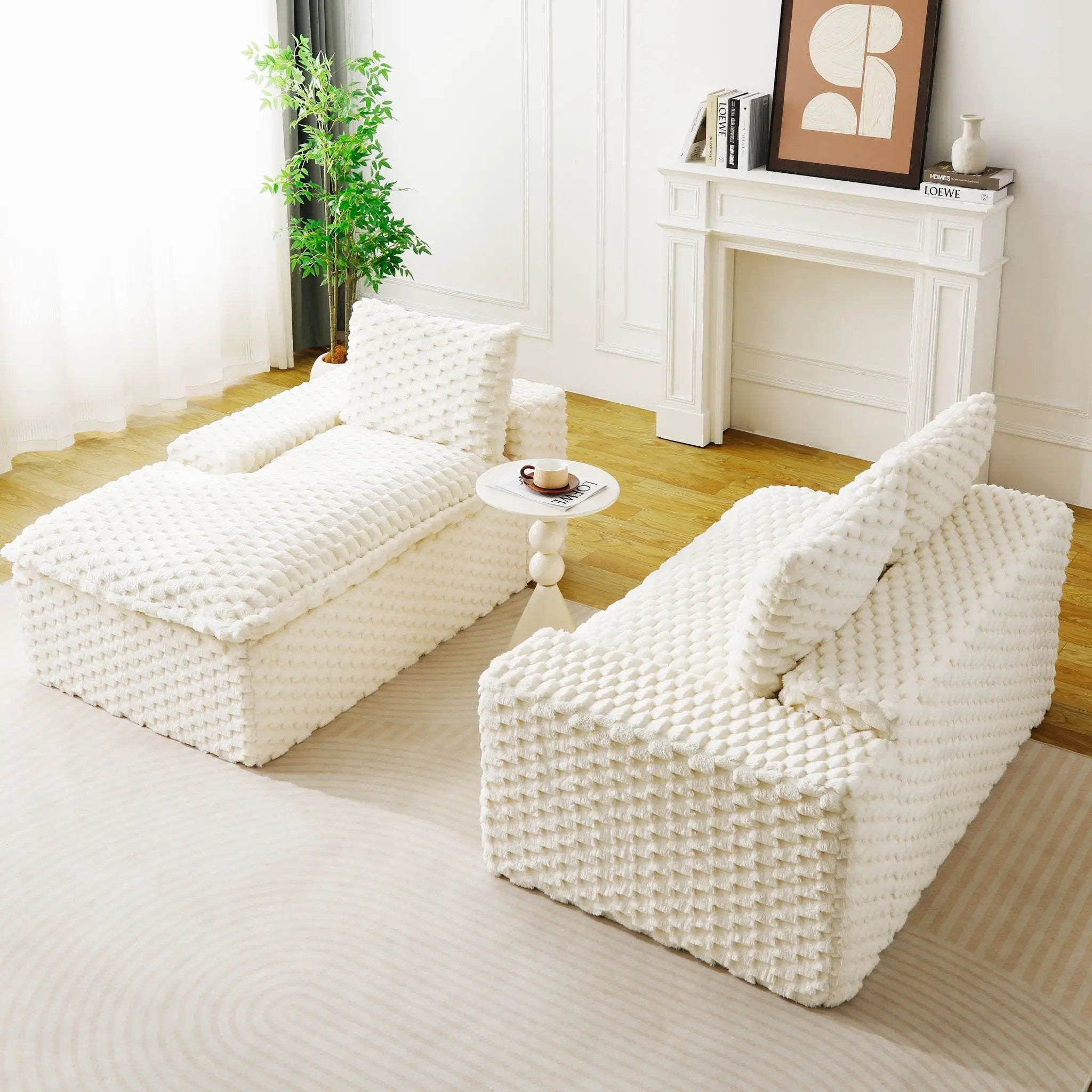 Modular Sofa, Convertible Twin Seat With Chaise Lounge by Unique Piece Furniture