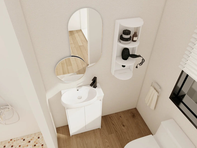 23" Freestanding Bathroom Vanity with Sink and Storage Rack by HouseOfZazla