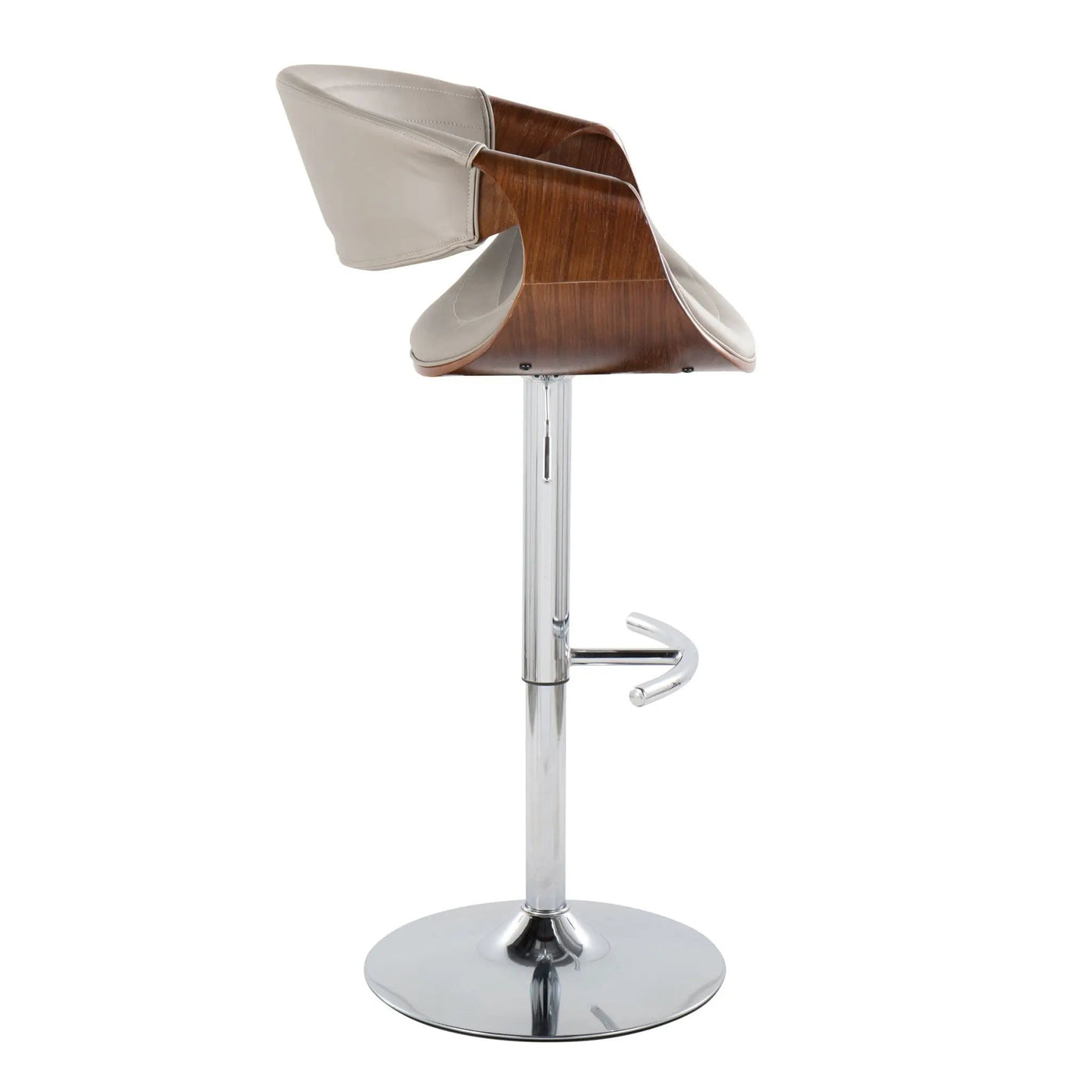 Symphony - Mid Century Modern Adjustable Barstool & Swivel With Rounded T Footrest (Set of 2) by HouseOfZazla