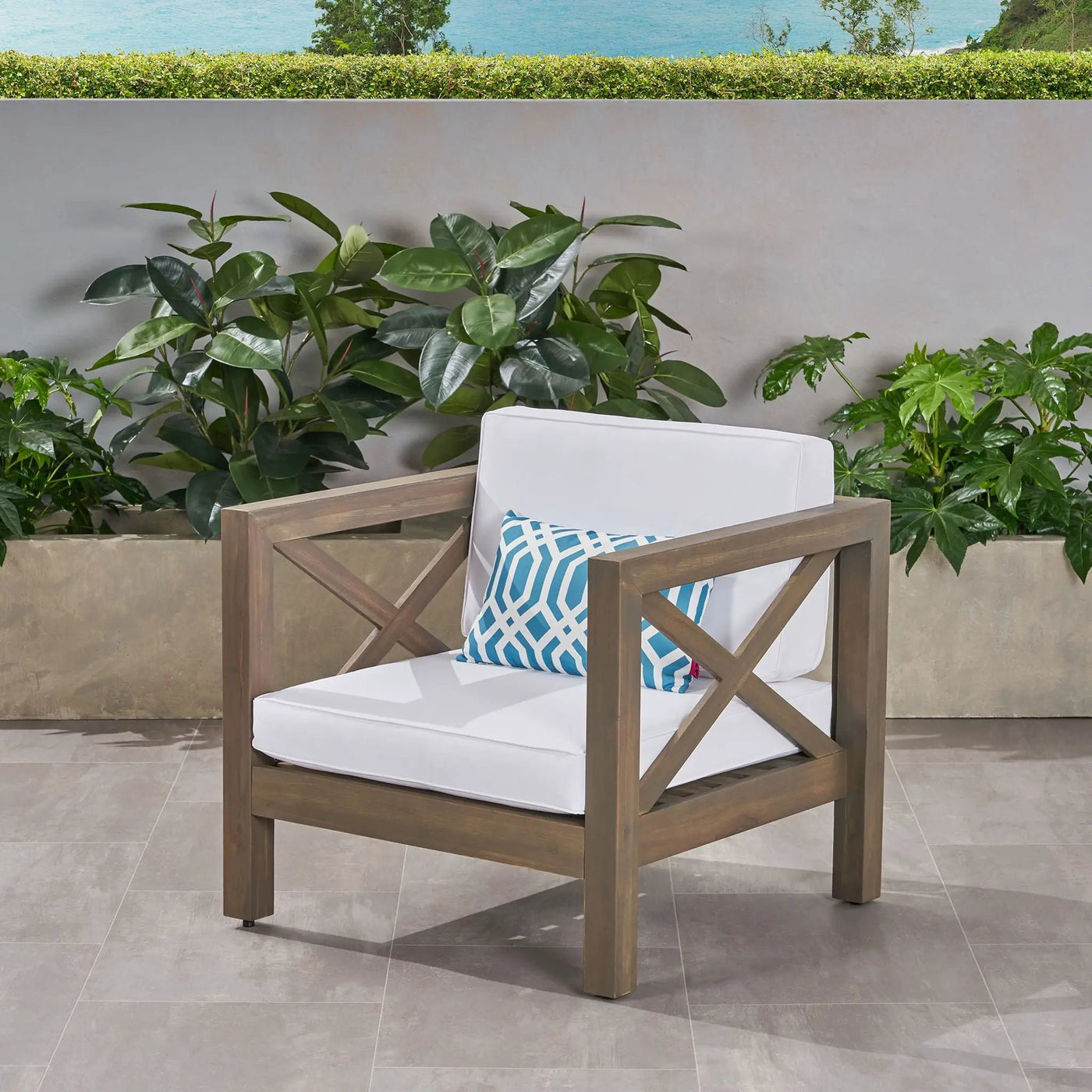 Brava Mid-Century Modern Club Chair with Water Resistant Cushions by HouseOfZazla