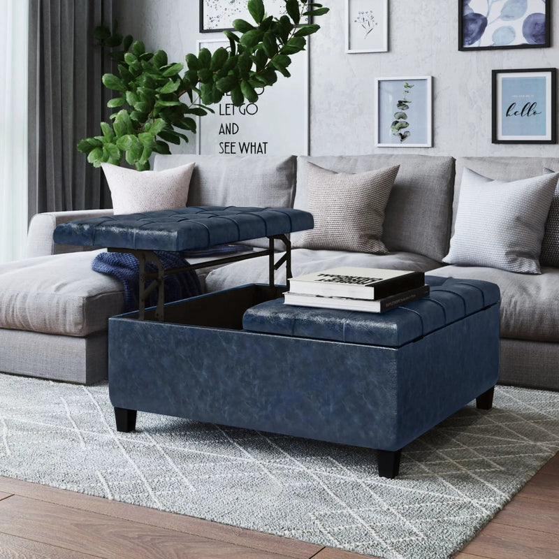 Harrison - Upholstered Coffee Table Storage Ottoman by Unique Piece Furniture