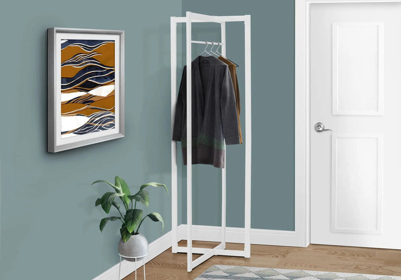 Coat Rack, Hall Tree, Free Standing, Hanging Bar, Entryway, For Contemporary & Modern - White by Unique Piece Furniture