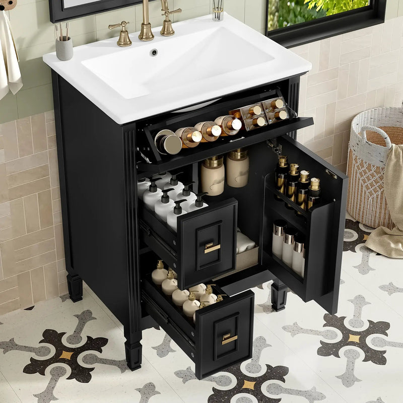 24-Inch Bathroom Vanity with Sink and Solid Wood Cabinet by HouseOfZazla