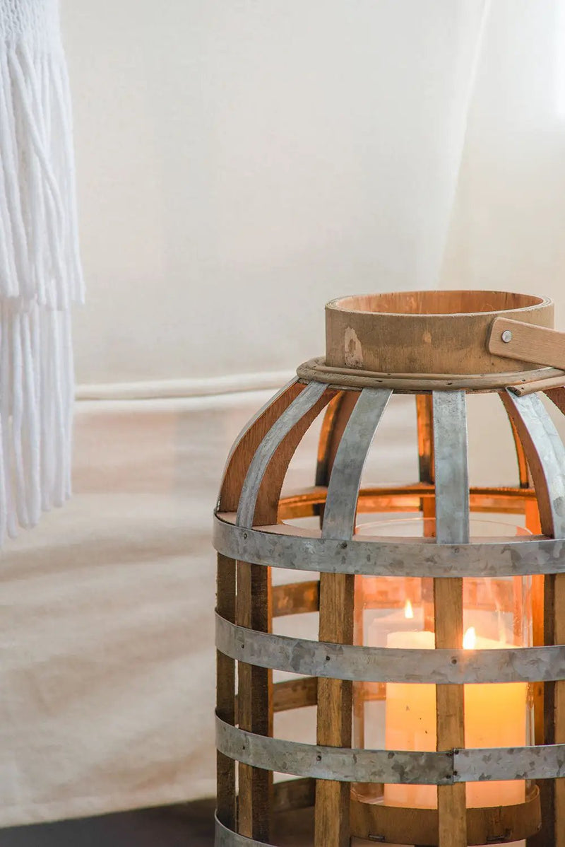 Decorative Lantern With Handle, Wooden Lantern For Indoor Outdoor, Home Garden Wedding by Unique Piece Furniture