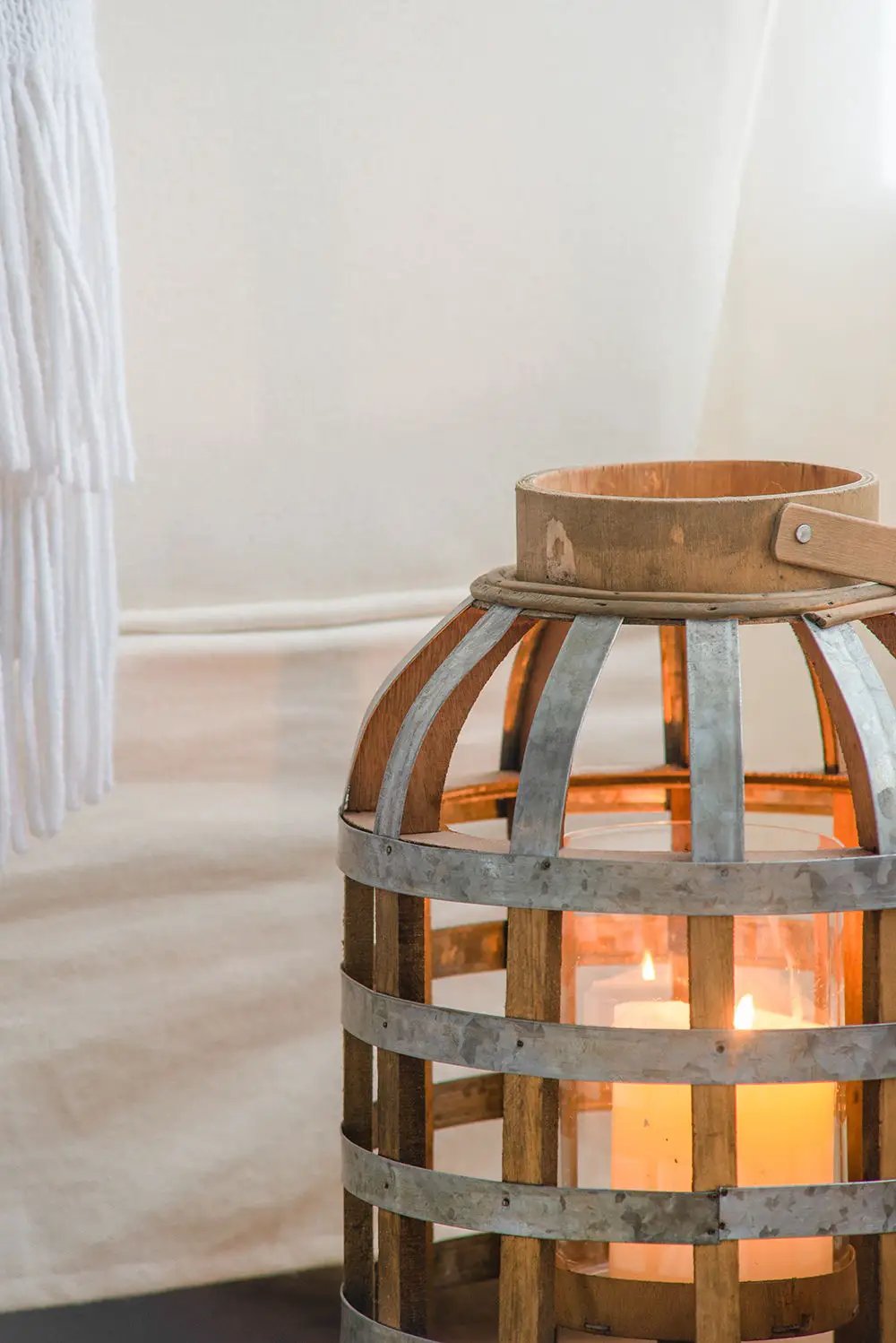 Decorative Lantern With Handle, Wooden Lantern For Indoor Outdoor, Home Garden Wedding by Unique Piece Furniture