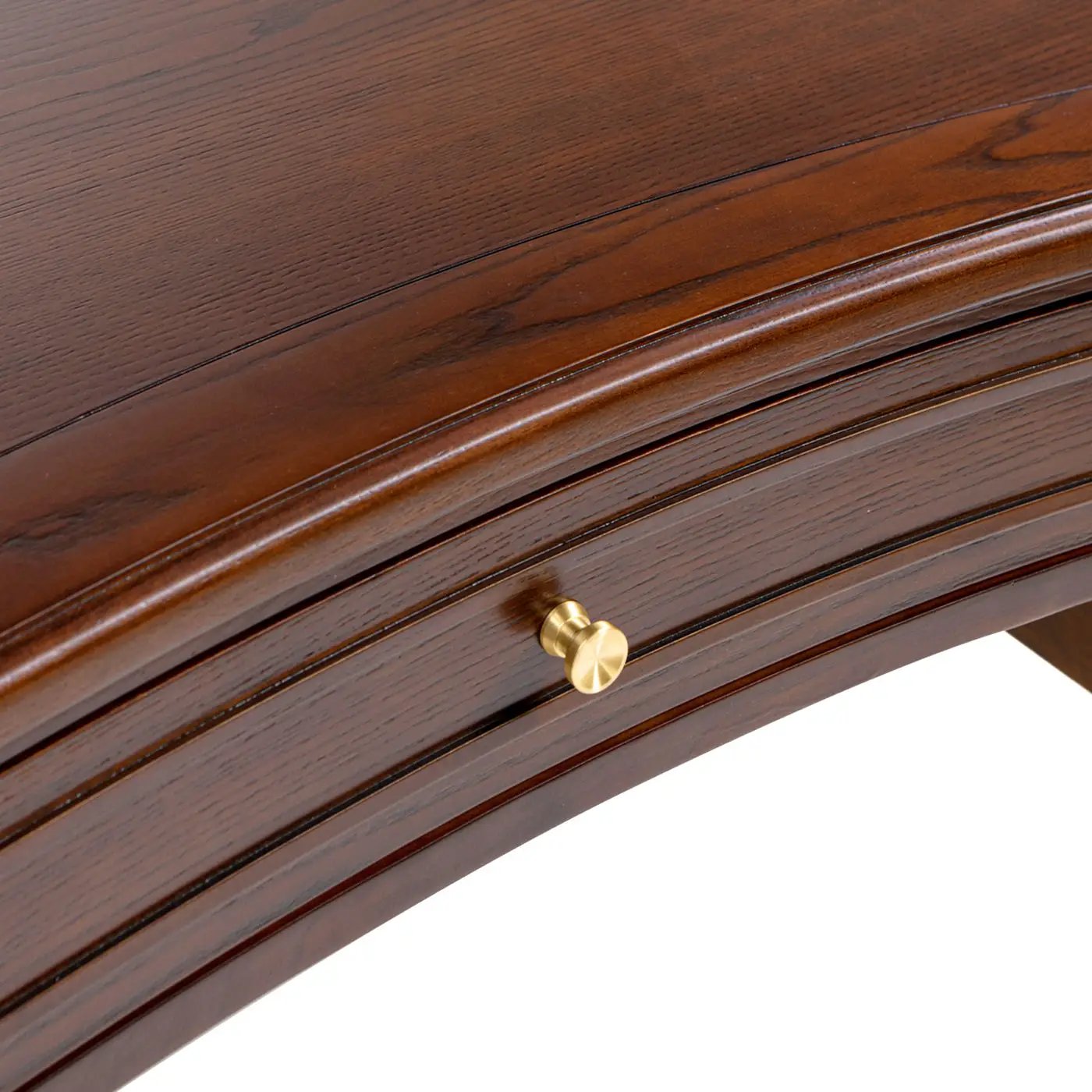 Dauphin Gold Accent 5-Drawer Wood Executive Desk Dark Walnut Ash Wood & Veneer by HouseOfZazla