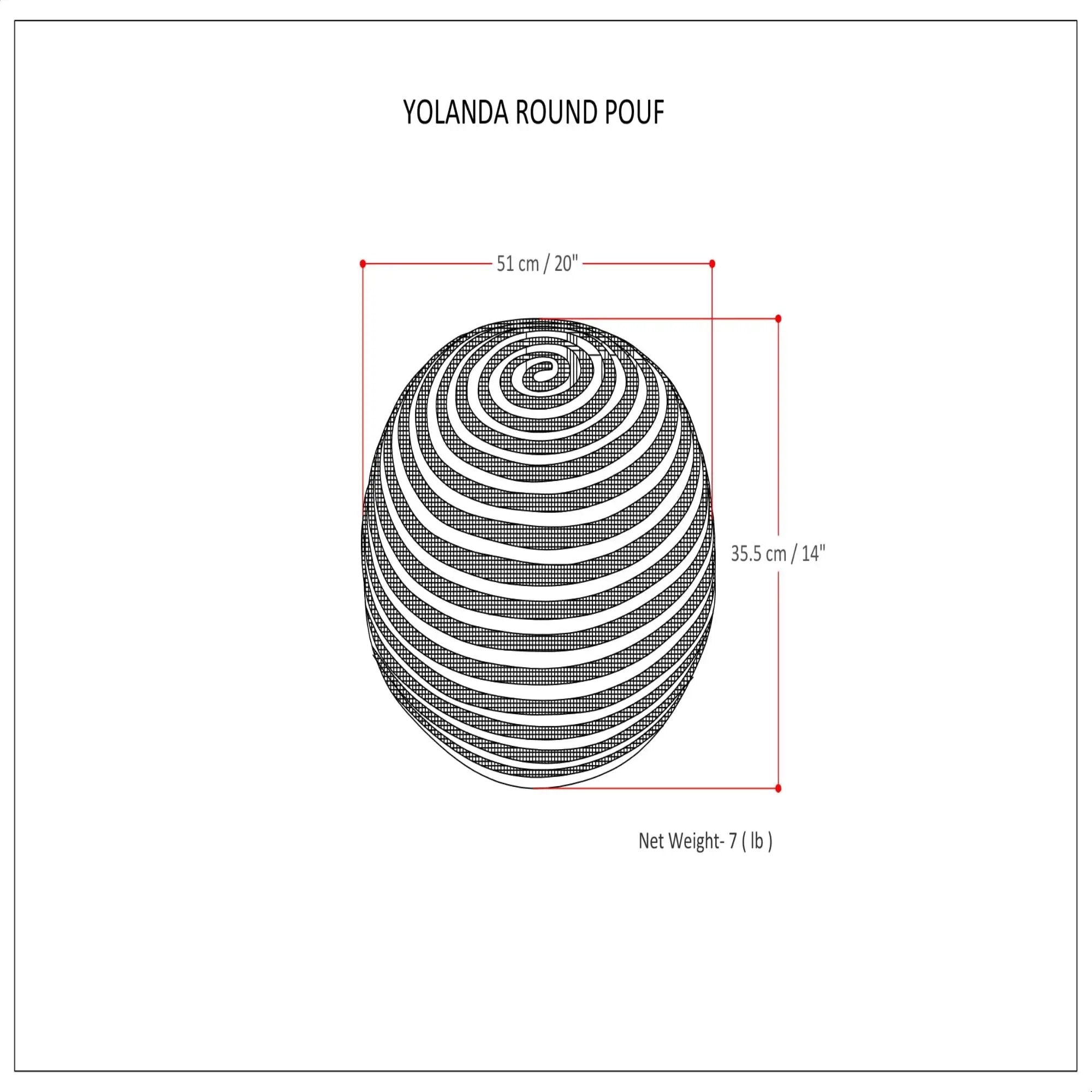 Yolanda - Round Pouf - Natural by Unique Piece Furniture