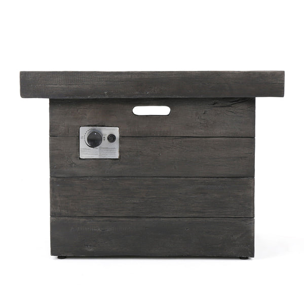 Anchorage Wood Square Fire Pit 40,000 BTU - Gray