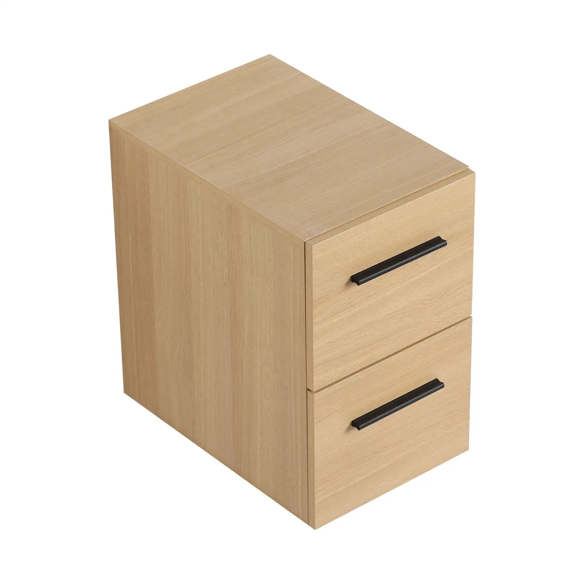 Floating Bathroom Vanity Drawer Base, Wall Mounted Storage With 2 Drawers - Light Oak by Unique Piece Furniture