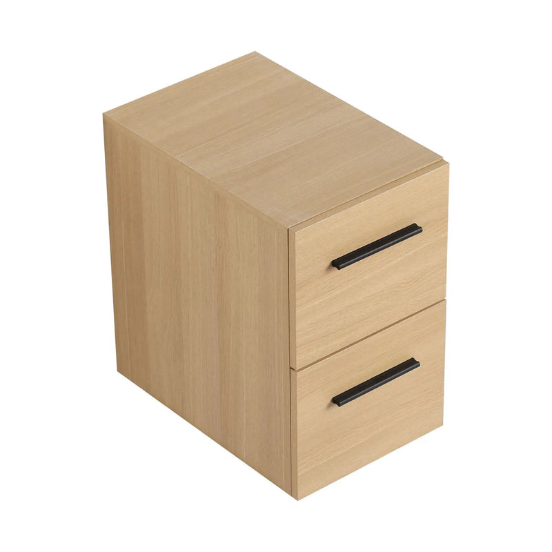 Floating Bathroom Vanity Drawer Base, Wall Mounted Storage With 2 Drawers - Light Oak by Unique Piece Furniture