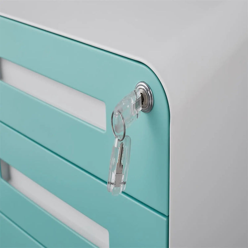 3 Drawer Mobile File Cabinet Under Desk Office, Simple Style Versatile Storage Cabinet For Legal / Letter / A4 Files, 5 Wheel Design Anti-Tilting Cold Rolled Steel Waterproof Moisture-Proof by HouseOfZazla
