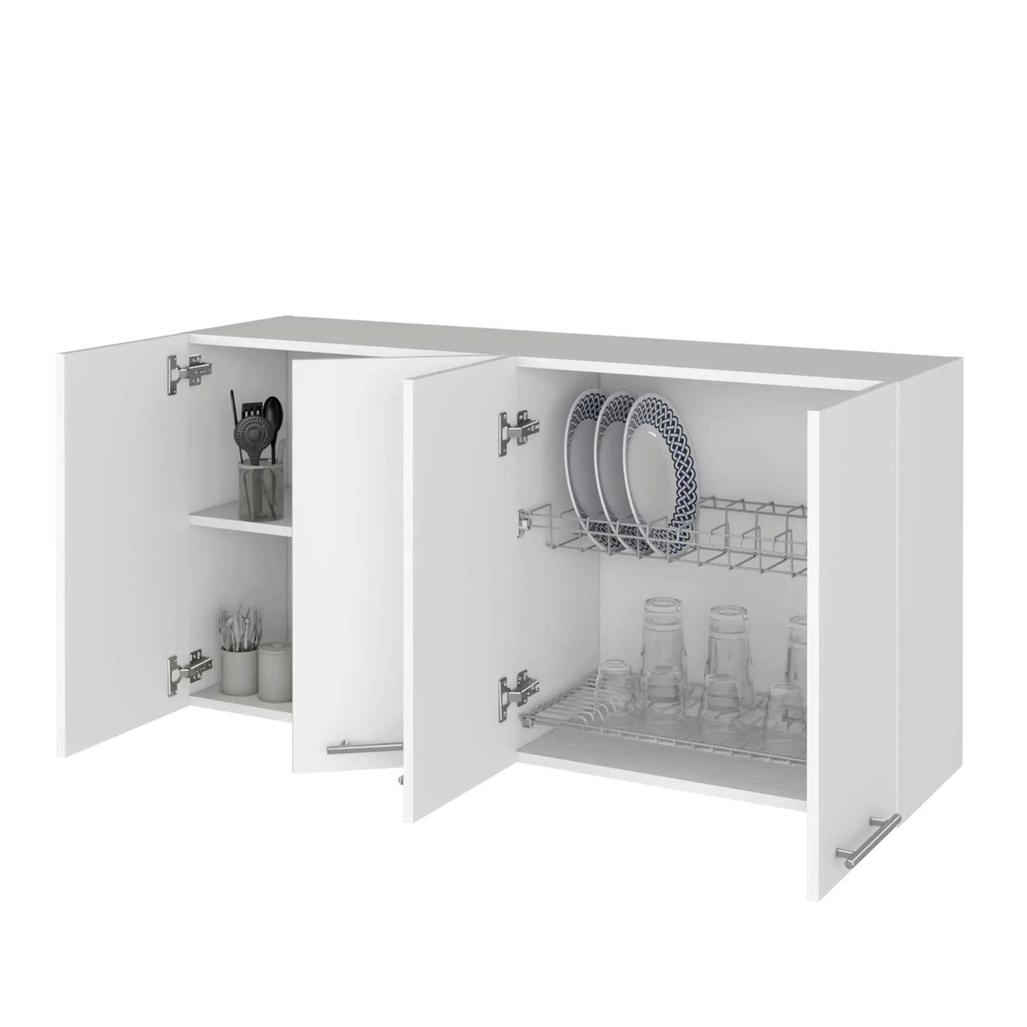 Kitchen Cabinet Durham Four Doors - White by Unique Piece Furniture