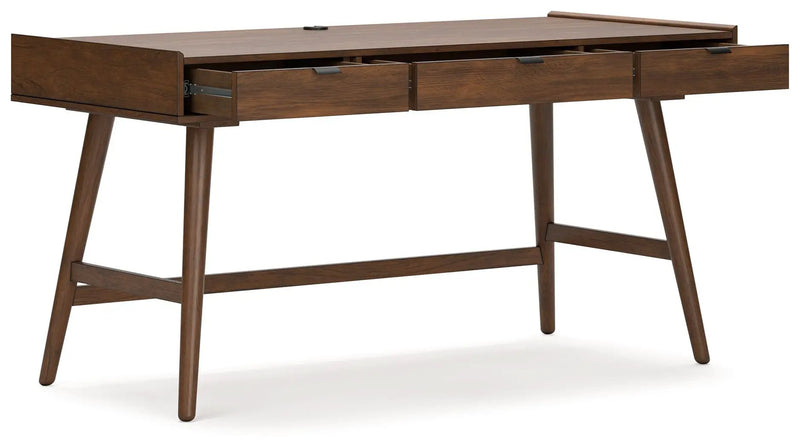 Lyncott - 3 Pc. - Home Office Desk, Chair, Bookcase - Brown by Unique Piece Furniture