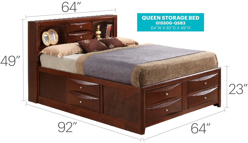 Modern Design Storage Bed With Bookcase Headboard by Unique Piece Furniture