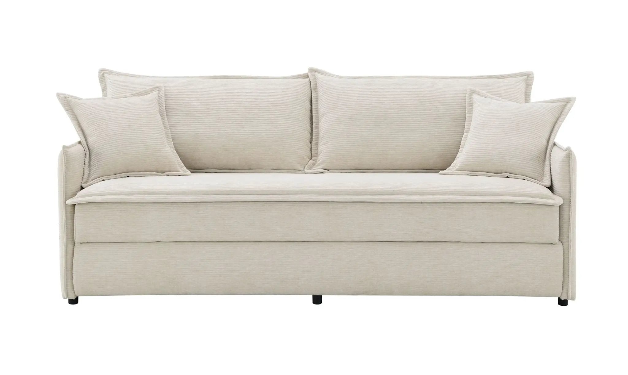 Elisea Sleeper Sectional Sofa With 2 Toss Pillows - Beige by HouseOfZazla