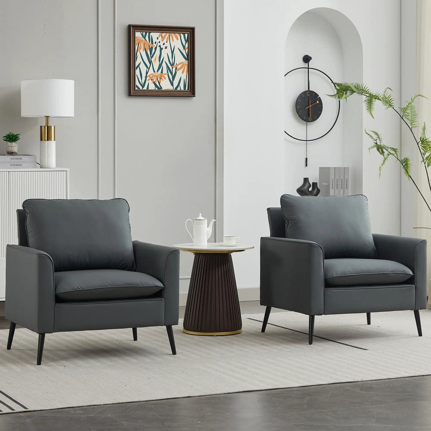 Nordic Retro Light Luxury Upholstered Sofa Chair by Unique Piece Furniture