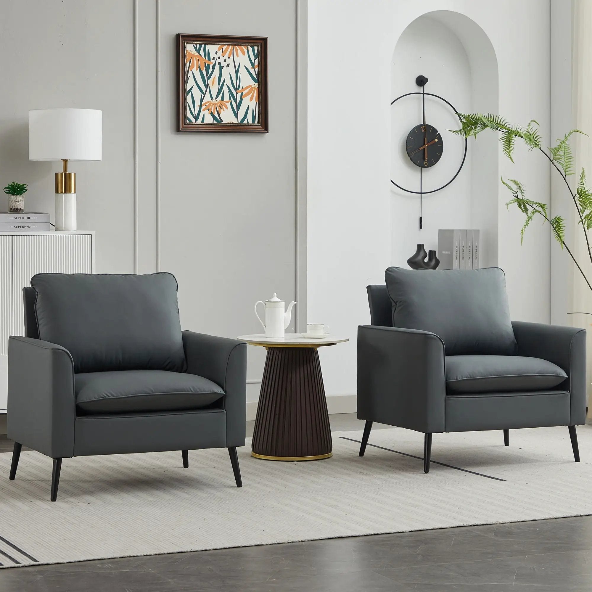 Nordic Retro Light Luxury Upholstered Sofa Chair by Unique Piece Furniture