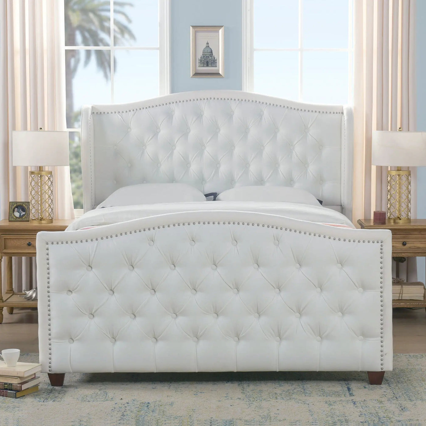 Marcella - Upholstered Shelter Headboard Bed Set by Unique Piece Furniture