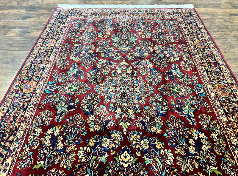 Karastan Rug 5.9 x 9 Red Sarouk Rug #785, Karastan Wool Rug, Karastan Carpet, Original 700 Series Vintage Karastan Oriental Rug Discontinued by Jewel Rugs