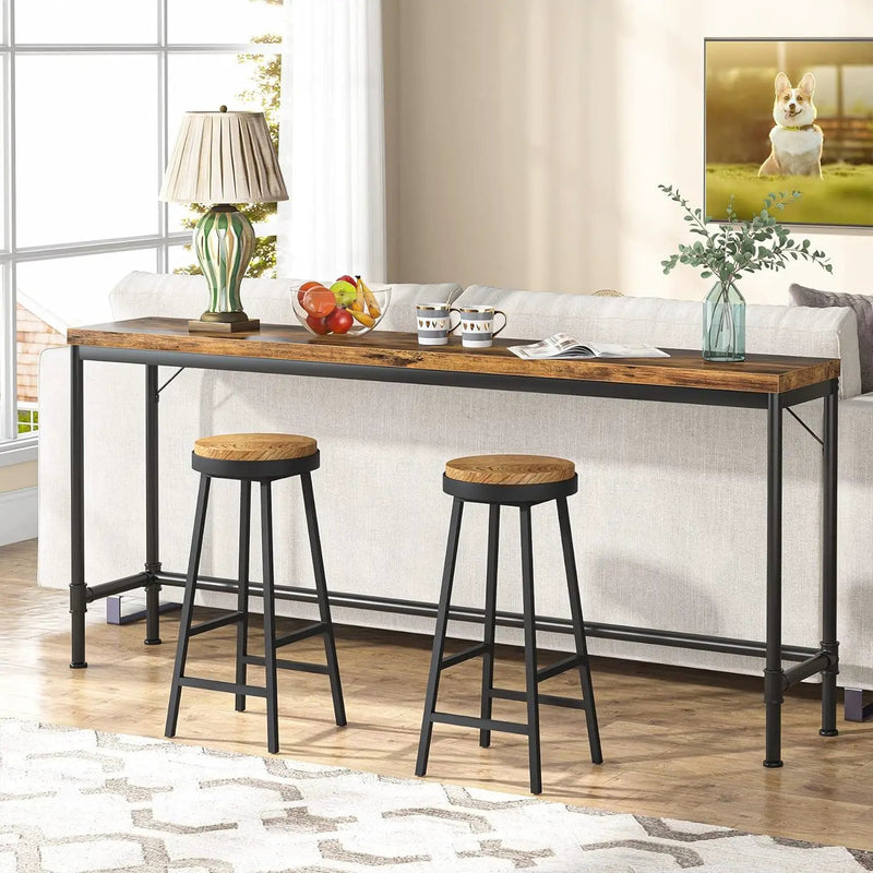 Tribesigns - Extra Long Console Table - Brown / Black by HouseOfZazla