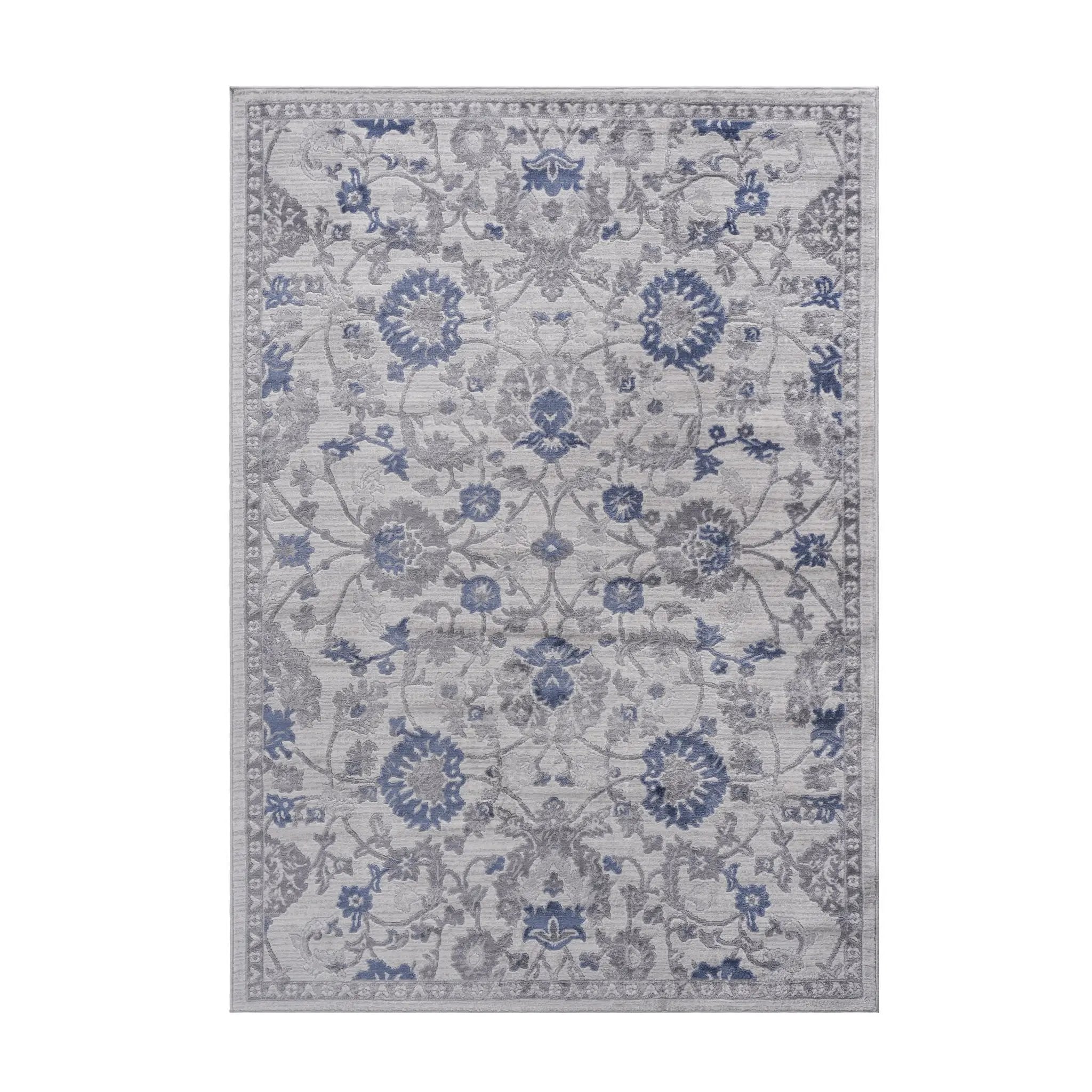 Marfi - 8' X 10' Oriental Area Rug - Blue / Silver by HouseOfZazla