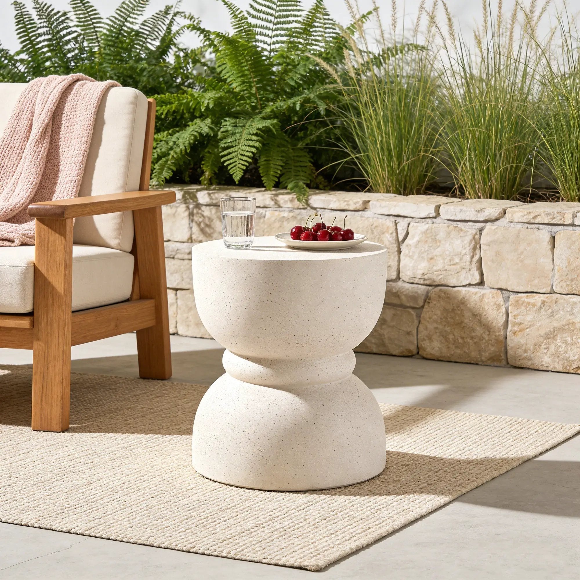 U_Style Outdoor Concrete Side Table by HouseOfZazla