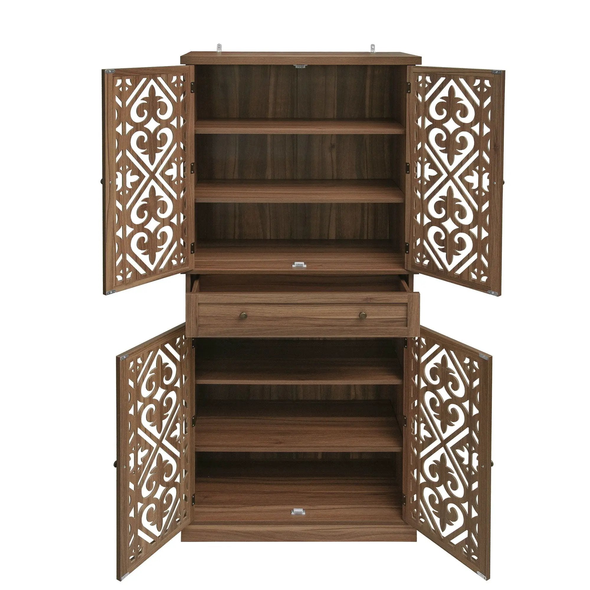 4 Door Cabinet With 1 Drawer, With 4 Adjustable Inner Shelves, Storage Cabinet by HouseOfZazla