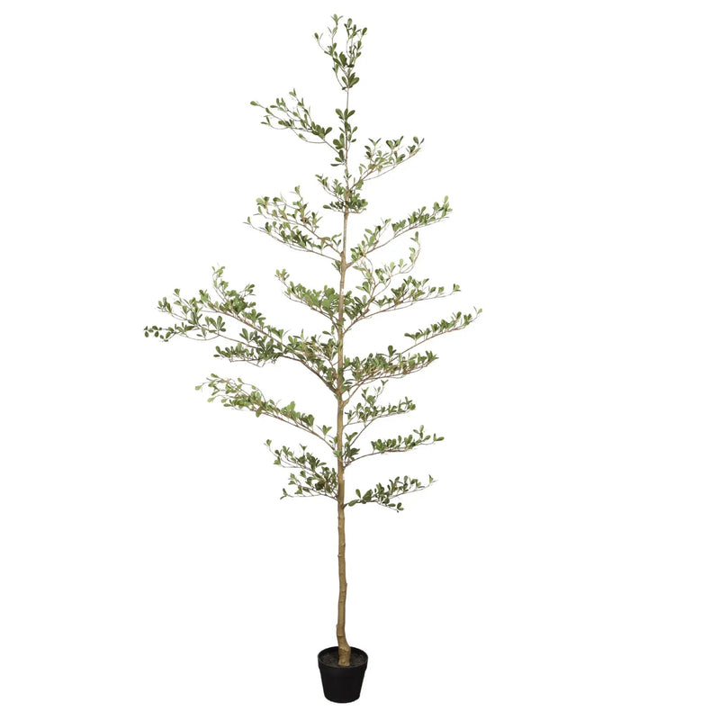 7Ft Artificial Olive Tree With Pot, Realistic Tall Fake Plant For Indoor Decoration - Green Leaves by Unique Piece Furniture